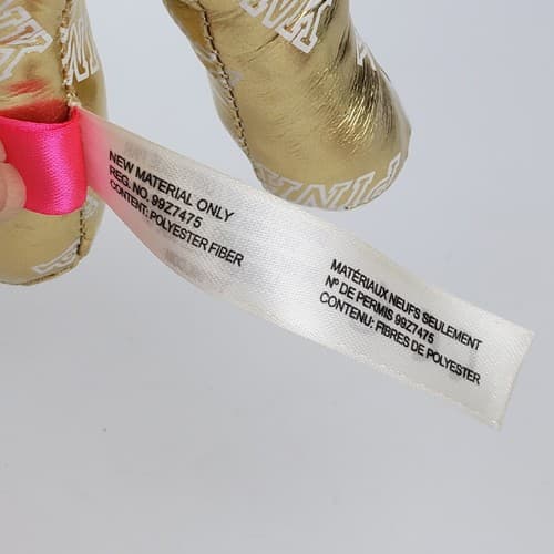 Victoria Secret Pink Mini Dog Stuffed Plush 7" Gold Metallic with Logo 2014 - Thumbnail 7