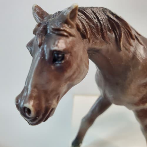 2008 Major Trading Co Toy Arabian Grayish Horse Plastic Resin Figure 5.5" Long - Thumbnail 2