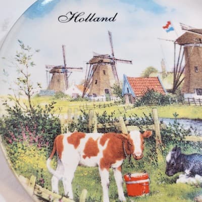 Vintage 1984 Royal Schwabp Holland Decorative Plate With Windmills & Farm Scene - Thumbnail 2