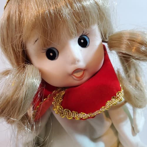 Vtg 1981 Enesco Sitting Animated Musical Christmas Angel Doll Plays First Noel - Thumbnail 3