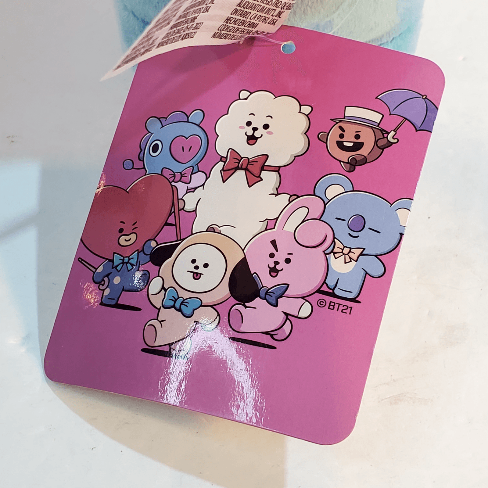 BT21 Line Friends Koya Koala Yellow Bow Pink Umbrella 7" Plush Doll with Tags - Thumbnail 4