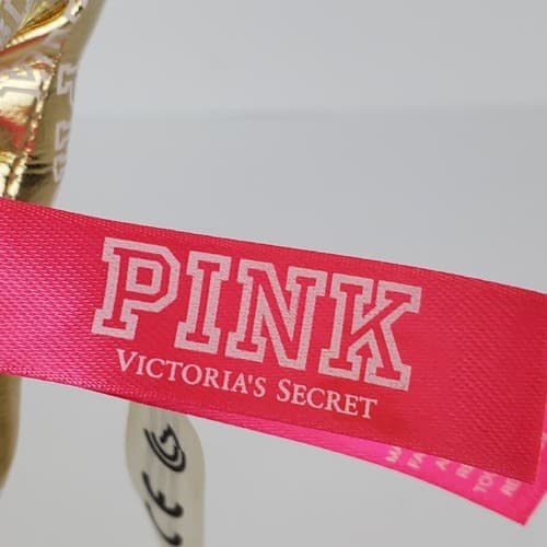 Victoria Secret Pink Mini Dog Stuffed Plush 7" Gold Metallic with Logo 2014 - Thumbnail 5