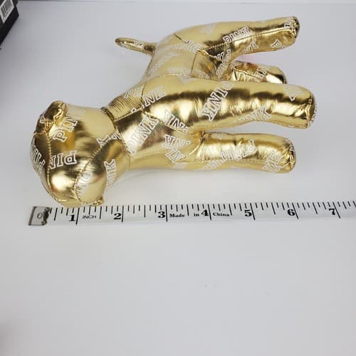 Victoria Secret Pink Mini Dog Stuffed Plush 7" Gold Metallic with Logo 2014 - Thumbnail 9