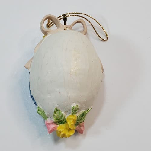 Vtg Ceramic Egg Diorama Nativity Holy Family North Star 3D Christmas Ornament - Thumbnail 3