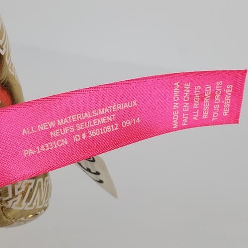 Victoria Secret Pink Mini Dog Stuffed Plush 7" Gold Metallic with Logo 2014 - Thumbnail 6