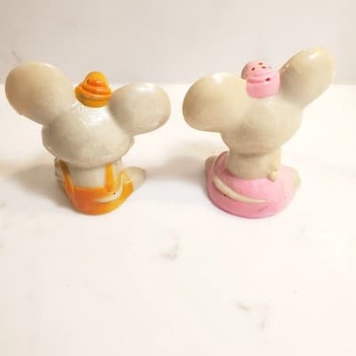 Vtg Anthropomorphic Mice Boy Girl Plastic Salt Pepper Shakers Made in Hong Kong - Thumbnail 7