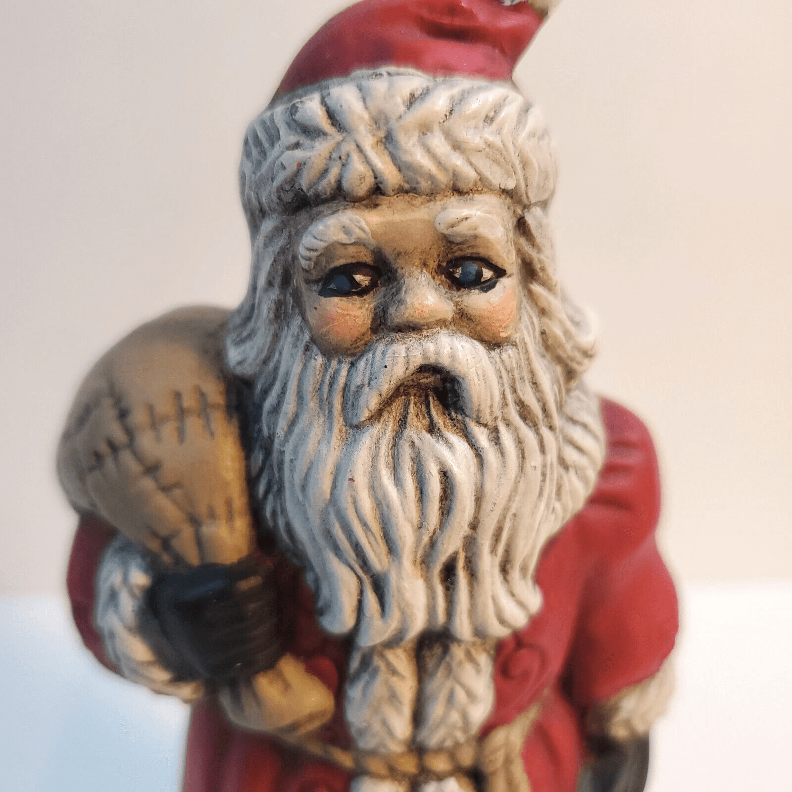 Vintage Hand Painted Santa Figurine Signed 1989 Teddy Bear Molds Christmas - Thumbnail 2