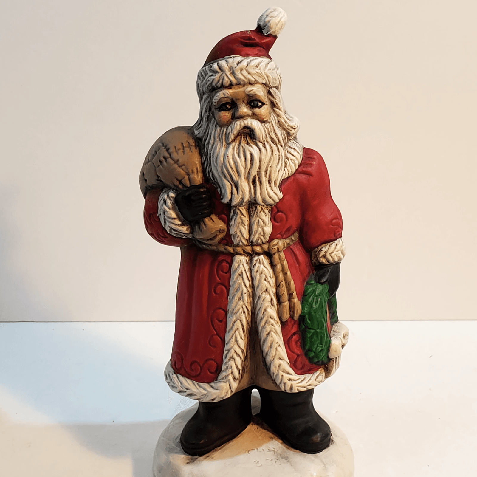 Vintage Hand Painted Santa Figurine Signed 1989 Teddy Bear Molds Christmas - Thumbnail 8