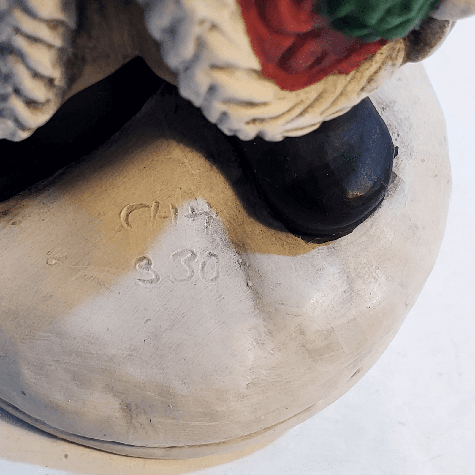 Vintage Hand Painted Santa Figurine Signed 1989 Teddy Bear Molds Christmas - Thumbnail 7