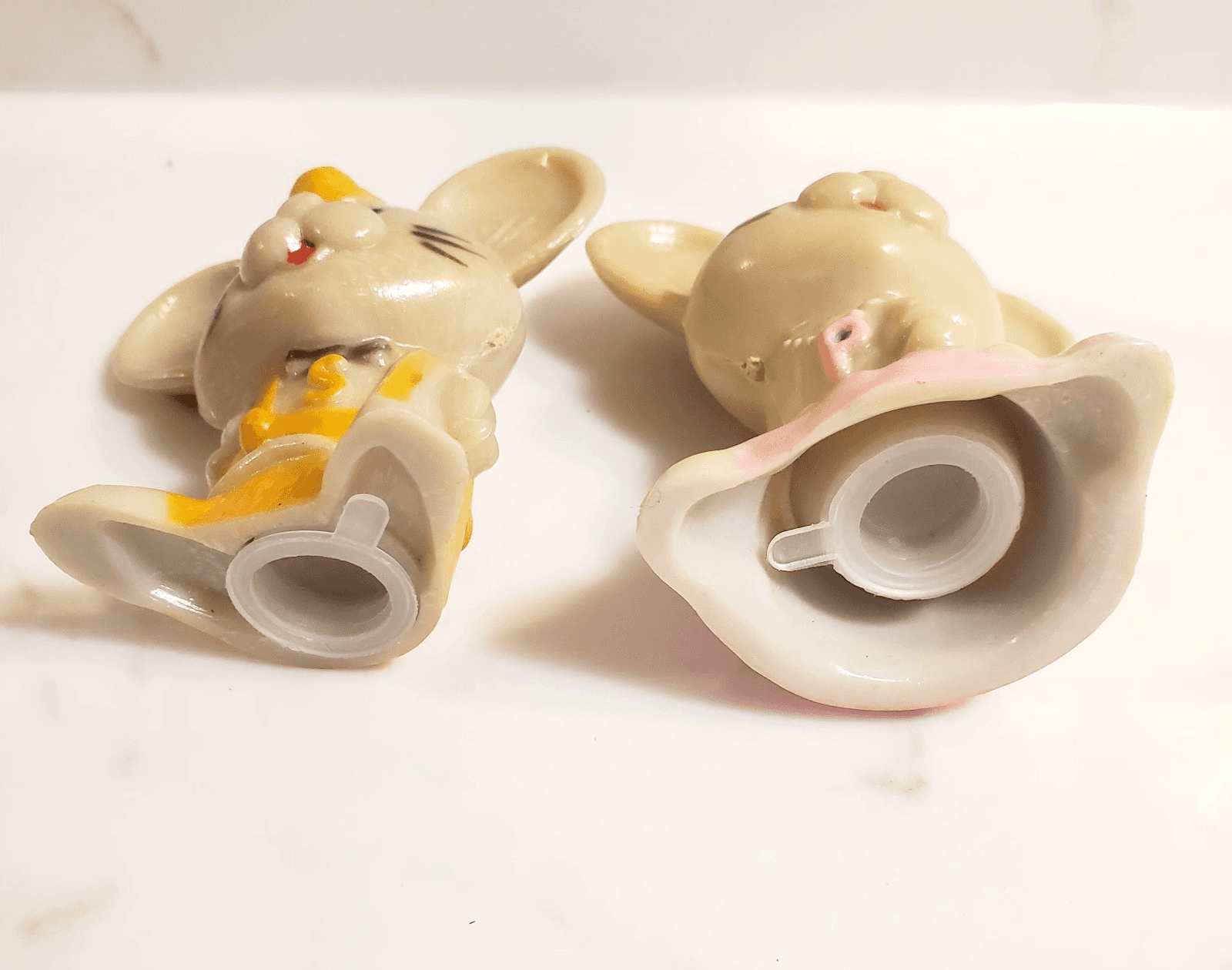 Vtg Anthropomorphic Mice Boy Girl Plastic Salt Pepper Shakers Made in Hong Kong - Thumbnail 8