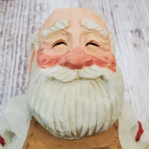 Vintage 1995 David Frykman Santa with Teddy Bear Crafted Shelf Sitter DF1242 - Thumbnail 7