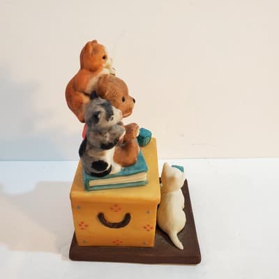 Vtg 1987 Danbury Mint Porcelain Cute Cats Grin & Bear It Sculpture Collection - Thumbnail 4