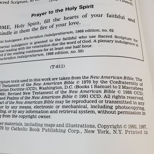 Vtg St Joseph Edition Illustrated Fine Art Bible New American Bible White Padded - Thumbnail 5