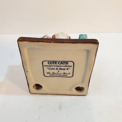 Vtg 1987 Danbury Mint Porcelain Cute Cats Grin & Bear It Sculpture Collection - Thumbnail 7