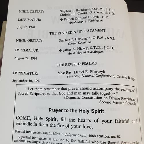 Vtg St Joseph Edition Illustrated Fine Art Bible New American Bible White Padded - Thumbnail 6