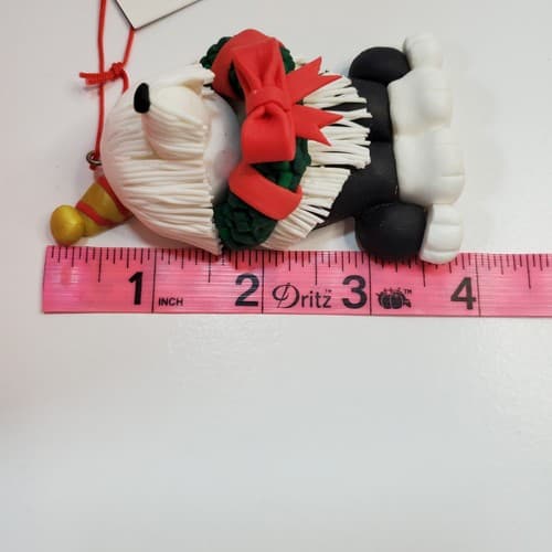 Home Interiors & Gifts Poly Clay Shaggy Sheep Dog Christmas Ornaments NWT - Thumbnail 5