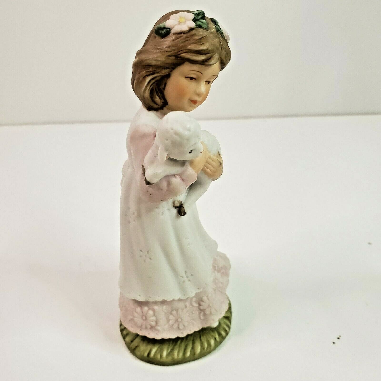 Vintage Roman, Inc. Girl Holding Lamb Figurine Statue 1989 Religious Holy - Thumbnail 6