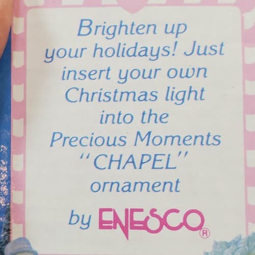 VIntage 1993 Precious Moments Sugar Town Chapel Porcelain Hanging Ornament - Thumbnail 9