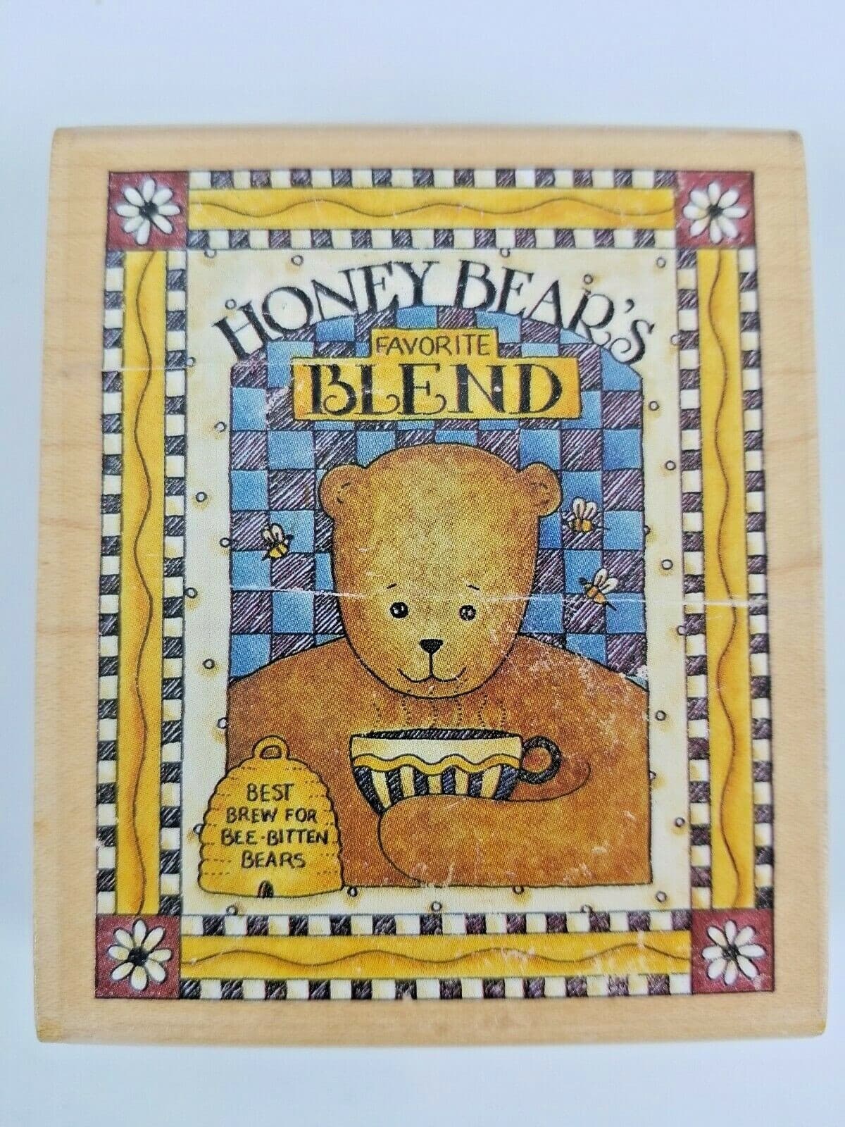 Stampington & Co 1999 Rubber Stamp Honey Bear D6183 Canning Tea Crafts Labels