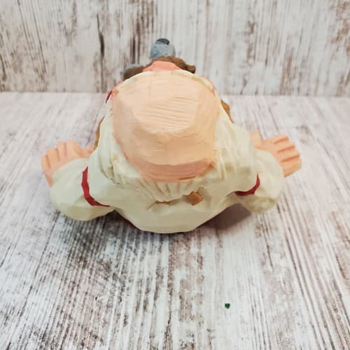 Vintage 1995 David Frykman Santa with Teddy Bear Crafted Shelf Sitter DF1242 - Thumbnail 3