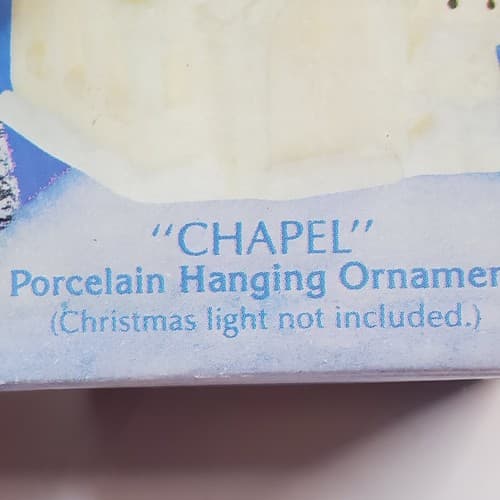 VIntage 1993 Precious Moments Sugar Town Chapel Porcelain Hanging Ornament - Thumbnail 8