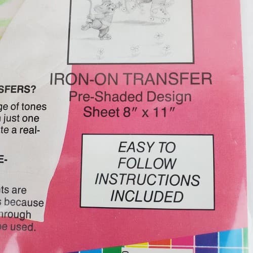 Vintage Dizzle Roller Skating Bunny Pre-Shaded Mini Iron-On Fashion Transfer USA - Thumbnail 5
