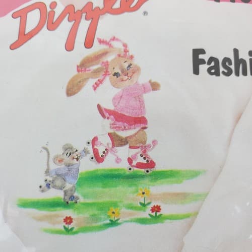 Vintage Dizzle Roller Skating Bunny Pre-Shaded Mini Iron-On Fashion Transfer USA - Thumbnail 2