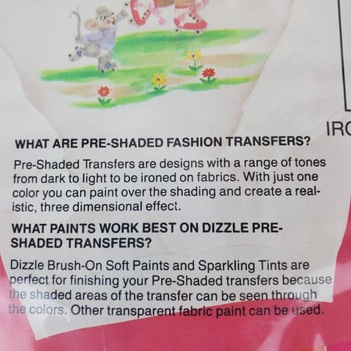 Vintage Dizzle Roller Skating Bunny Pre-Shaded Mini Iron-On Fashion Transfer USA - Thumbnail 3
