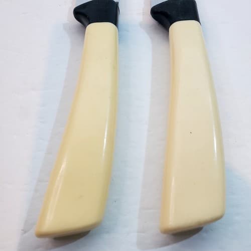 2 Vtg Dual-A-Matic Stainless Steel Knife USA Plastic Handle Serrated Crestline - Thumbnail 2