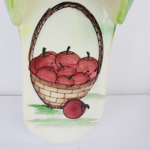 Ceramic Sandal Flip Flop Wall Hanging Decor Kitchen Garden Apples Basket 9" - Thumbnail 4