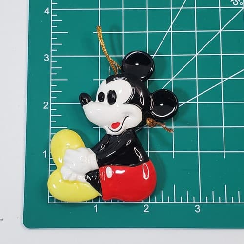 Vtg Walt Disney Company Schmid Sitting Mickey Mouse Porcelain Ceramic Ornament - Thumbnail 4