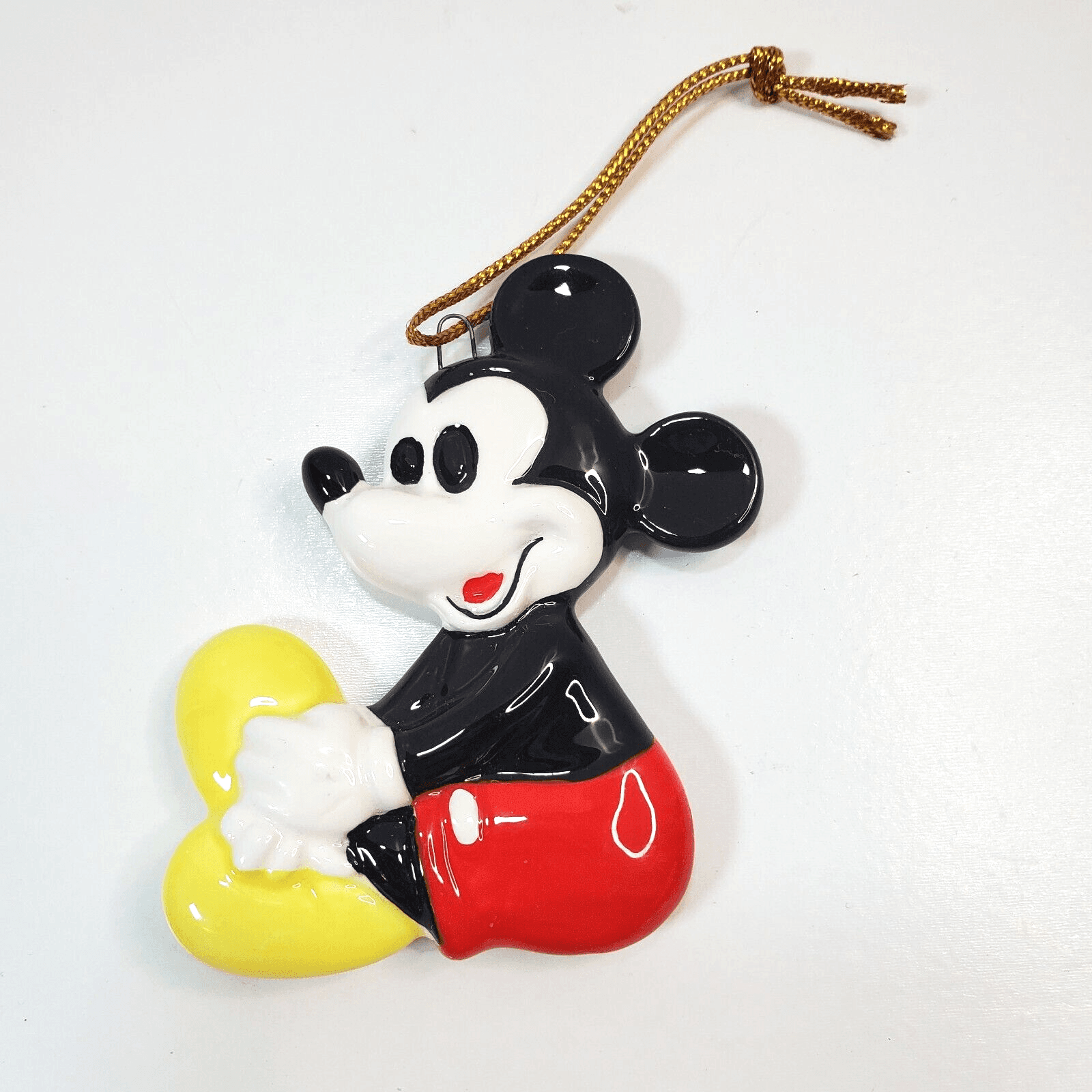 Vtg Walt Disney Company Schmid Sitting Mickey Mouse Porcelain Ceramic Ornament
