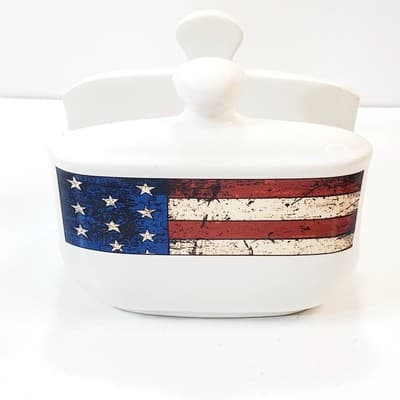 1997 Warren Kimble Colonial Napkin Holder American Flag Patriotic 4th Of July - Thumbnail 3