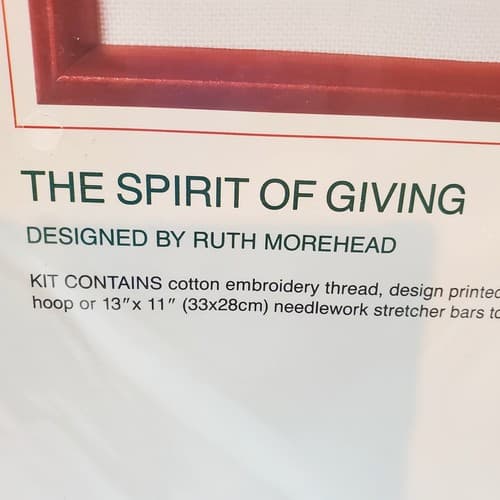Sunset Gallery Crewel The Spirit of Giving Christmas 1989 Angel Bird Needlepoint - Thumbnail 3