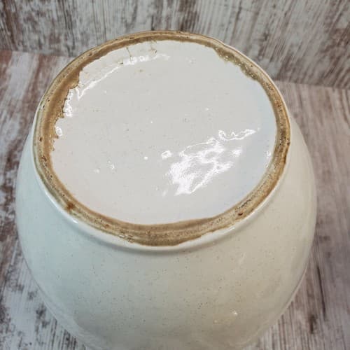 Vintage Pfaltzgraff Early Factory Stoneware Jug Pitcher White w/ Brown Specks - Thumbnail 6