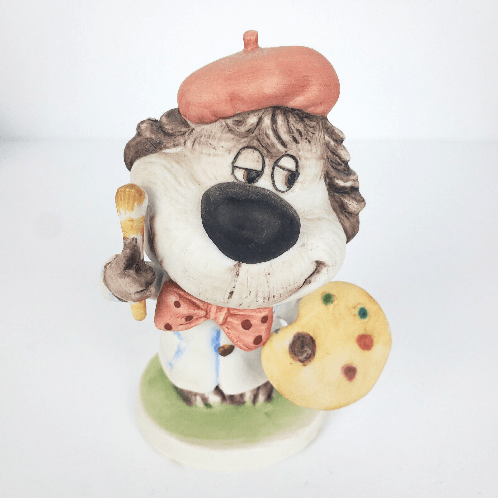 Vintage Lefton China Hand Painted French Painter Puppy Dog Figurine Beret