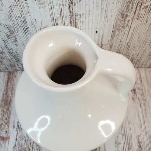 Vintage Pfaltzgraff Early Factory Stoneware Jug Pitcher White w/ Brown Specks - Thumbnail 2