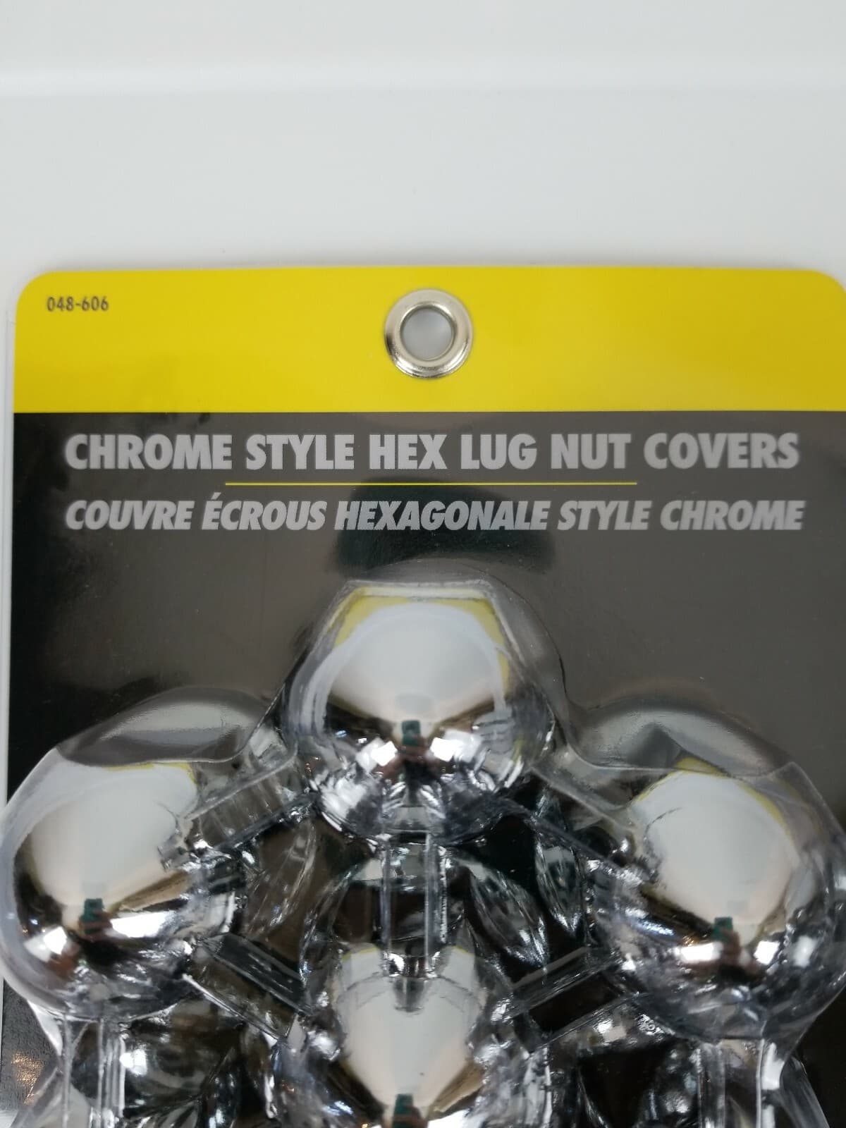 Hex Lug Nut Cover Plastic Chrome Trailer Semi Truck 33mm X 2.5" 048-606 10pk x 2 - Thumbnail 2
