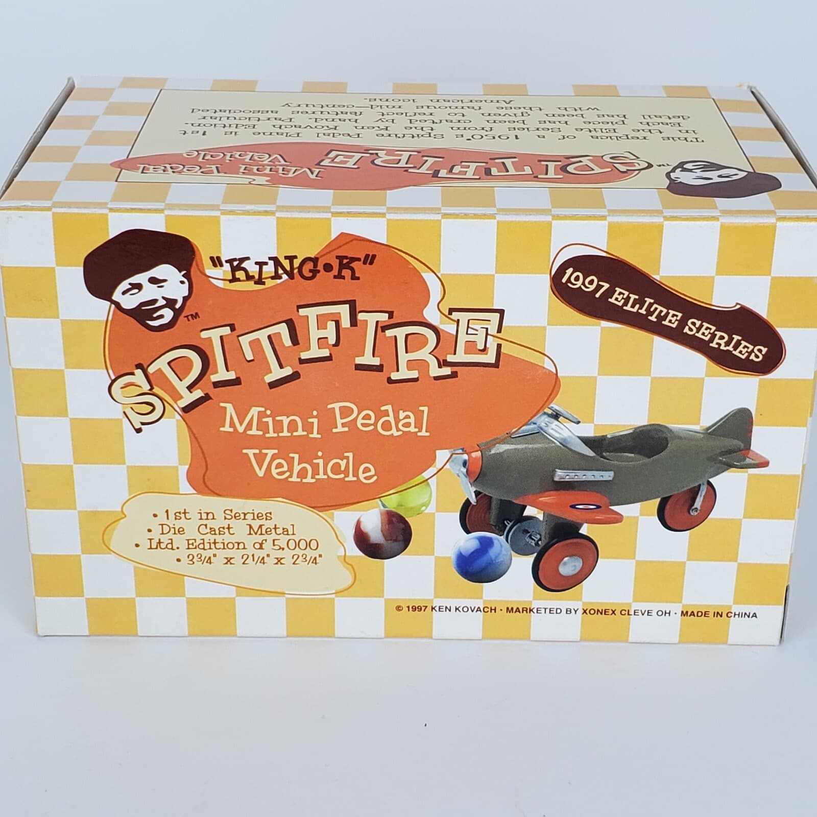 Vtg 1997 King K Spitfire Mini Pedal Vehicle Airplane 1st Series Die Cast Ltd - Thumbnail 4