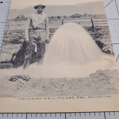 Vtg Postcard Artesian Well Tulare California Valley Line 1908 PMK Confidence CAL - Thumbnail 2