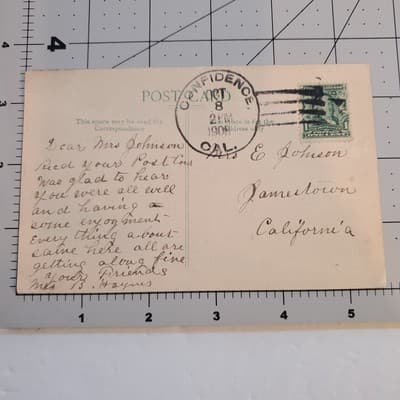 Vtg Postcard Artesian Well Tulare California Valley Line 1908 PMK Confidence CAL - Thumbnail 3