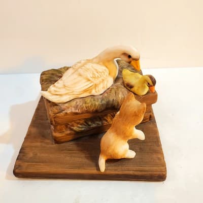 Vintage 1987 Danbury Mint Porcelain Cute Cats GOOSE Sculpture Collection - Thumbnail 2