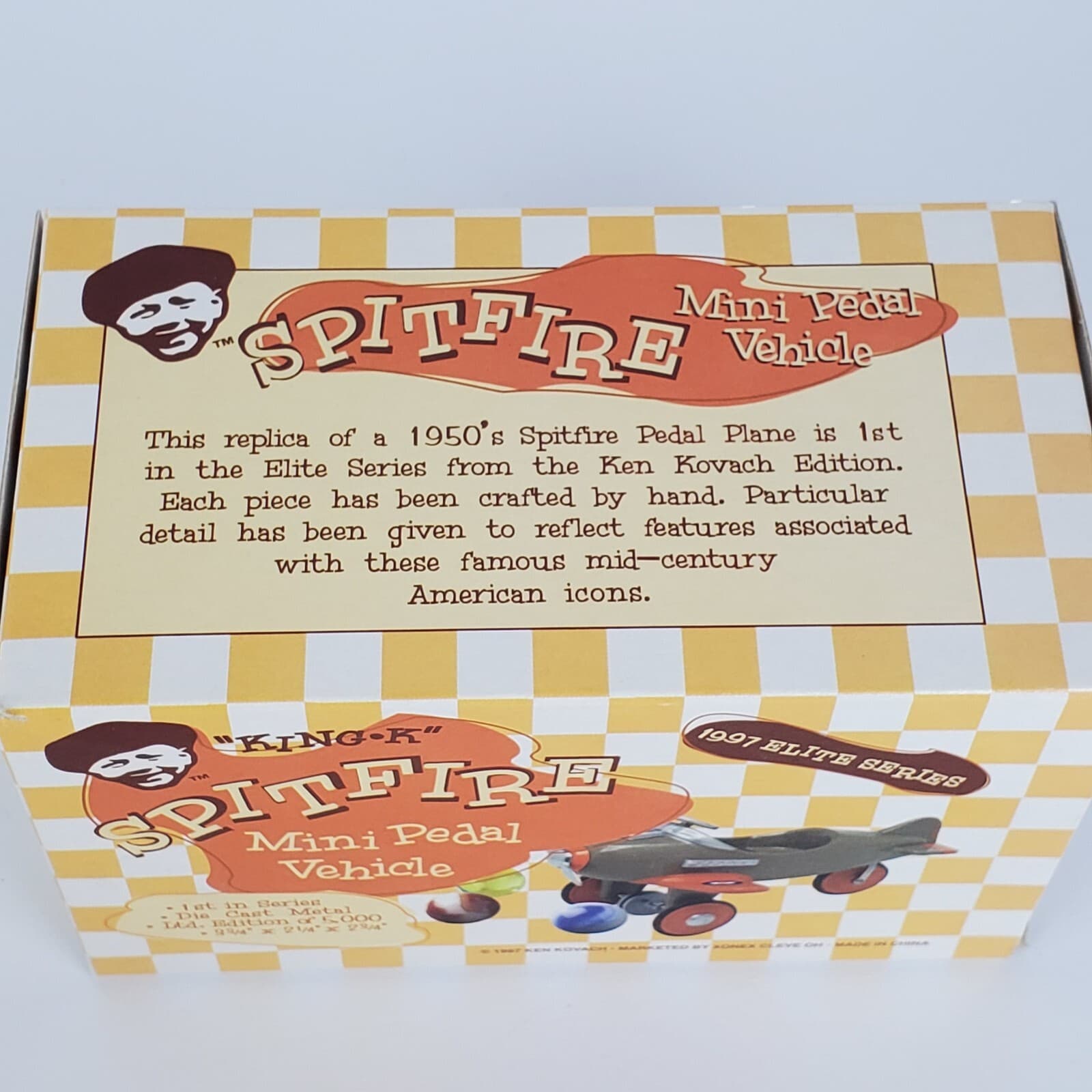 Vtg 1997 King K Spitfire Mini Pedal Vehicle Airplane 1st Series Die Cast Ltd - Thumbnail 6