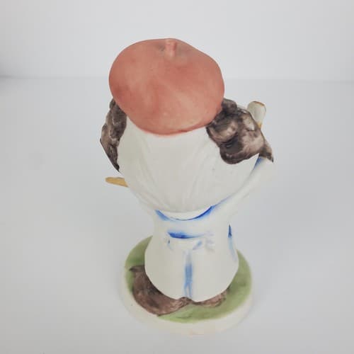 Vintage Lefton China Hand Painted French Painter Puppy Dog Figurine Beret - Thumbnail 3