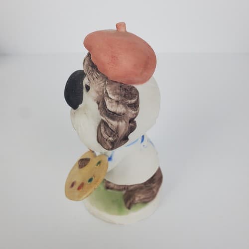 Vintage Lefton China Hand Painted French Painter Puppy Dog Figurine Beret - Thumbnail 2