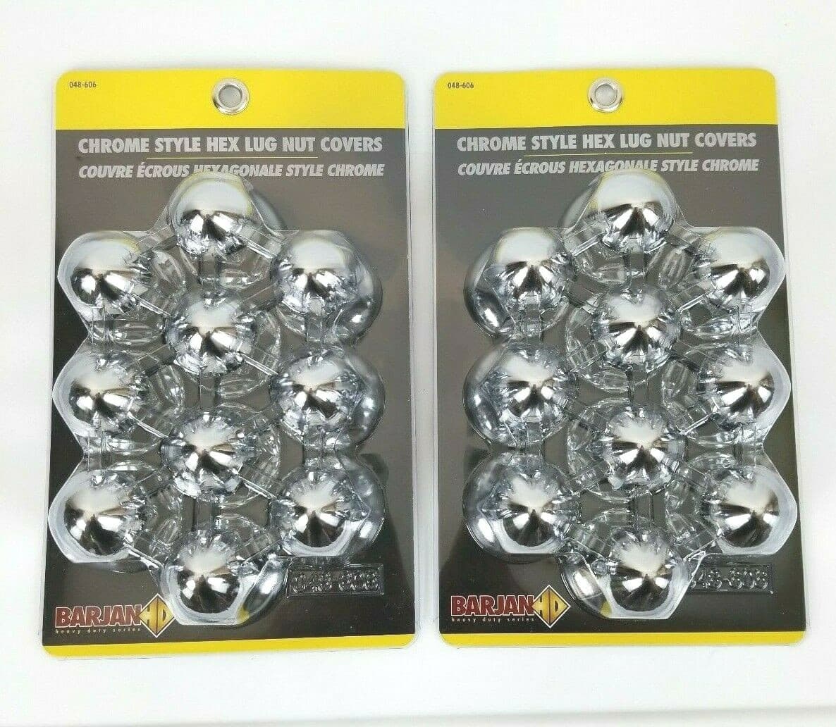 Hex Lug Nut Cover Plastic Chrome Trailer Semi Truck 33mm X 2.5" 048-606 10pk x 2