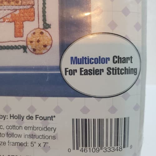 Vtg Gallery Of Stitches Bucilla Stamped Cross Stitch Give Me Chocolate 33348 5x7 - Thumbnail 6