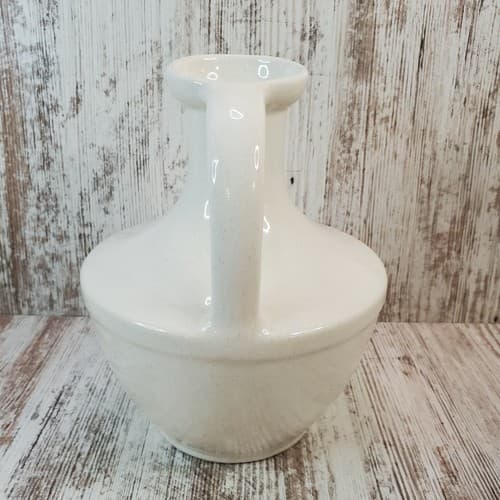Vintage Pfaltzgraff Early Factory Stoneware Jug Pitcher White w/ Brown Specks - Thumbnail 3