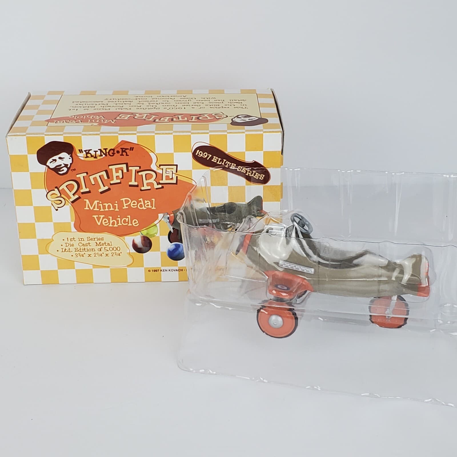 Vtg 1997 King K Spitfire Mini Pedal Vehicle Airplane 1st Series Die Cast Ltd