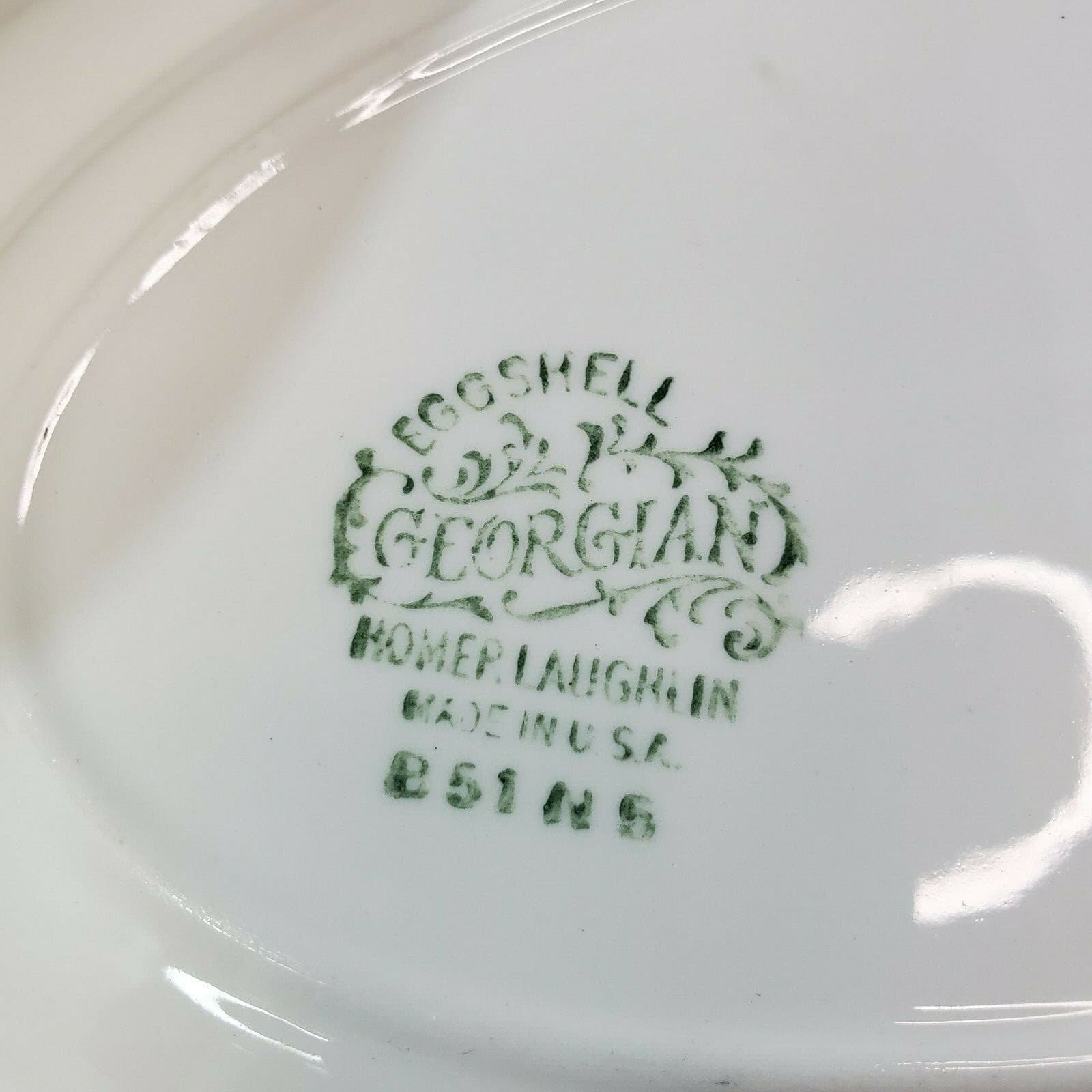 Homer Laughlin Eggshell Georgian Floral Gravy Boat detached Underplate D51N5 - Thumbnail 8